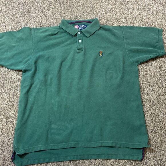 Vintage Chaps Ralph Lauren Green Sweater 💯 Cotton Size L - Picture 1 of 7